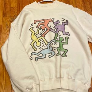 Oversized Keith Haring crew neck